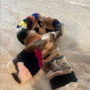 Vibrant Faux Fur Scarf